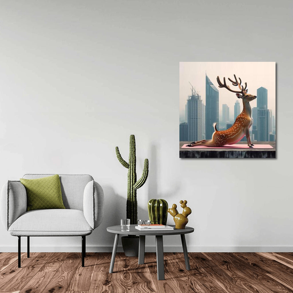 Deer Yoga on a Skyscraper Roof: Inspiration for Urban Dreamers