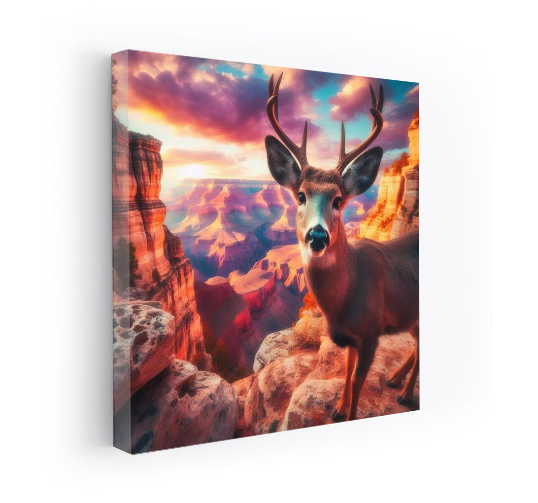 Deer in the Grand Canyon: Walking among colorful rocks