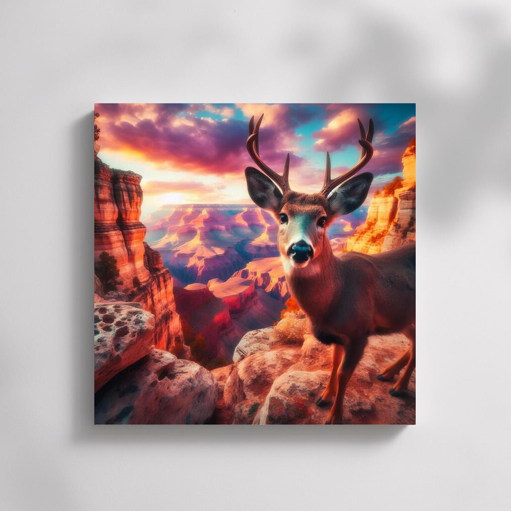 Deer in the Grand Canyon: Walking among colorful rocks