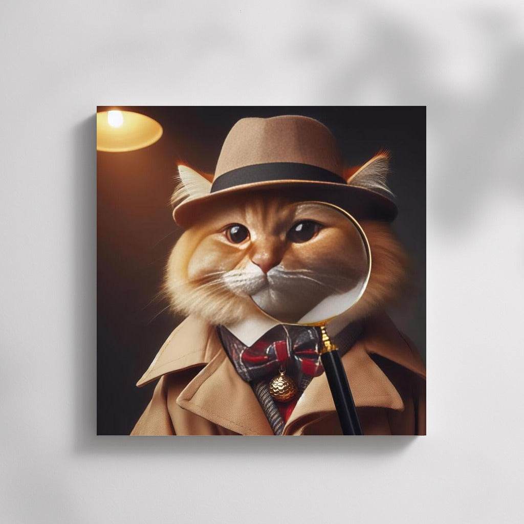 Cat Detective in a Hat: Secrets Under a Magnifying Glass