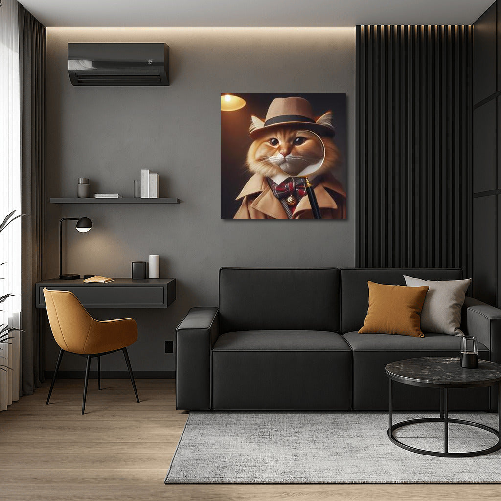 Cat Detective in a Hat: Secrets Under a Magnifying Glass