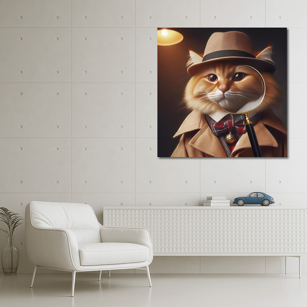 Cat Detective in a Hat: Secrets Under a Magnifying Glass