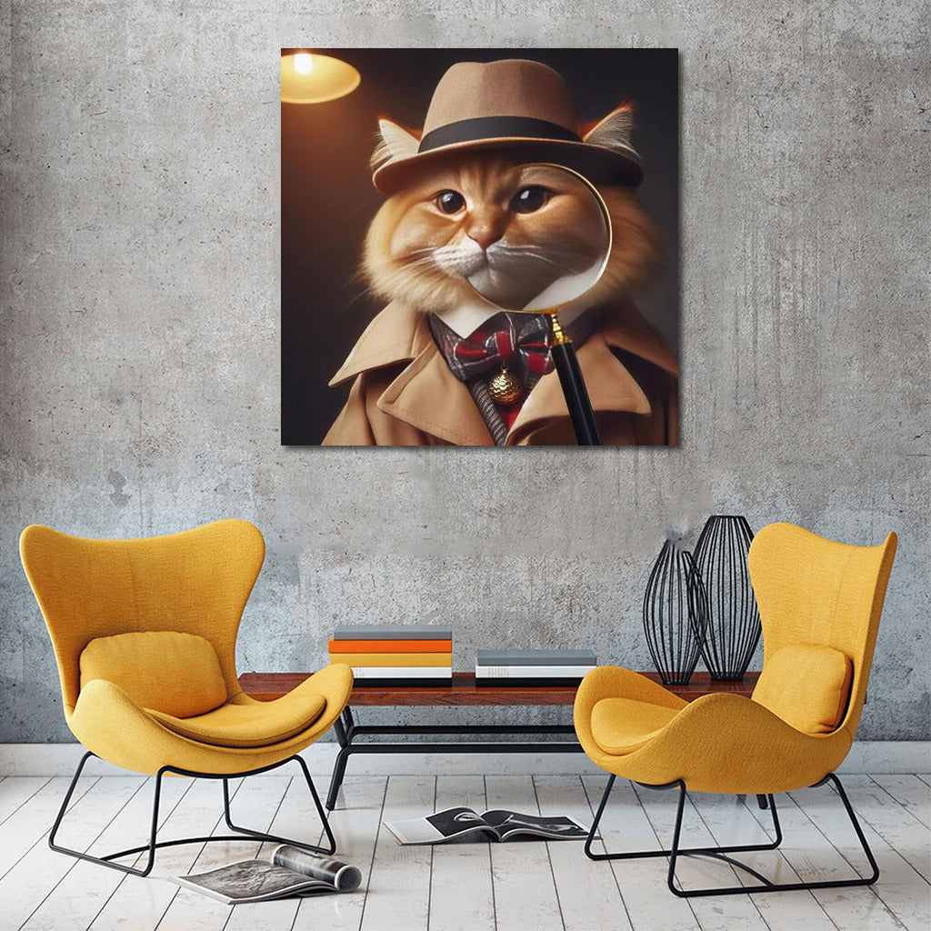 Cat Detective in a Hat: Secrets Under a Magnifying Glass