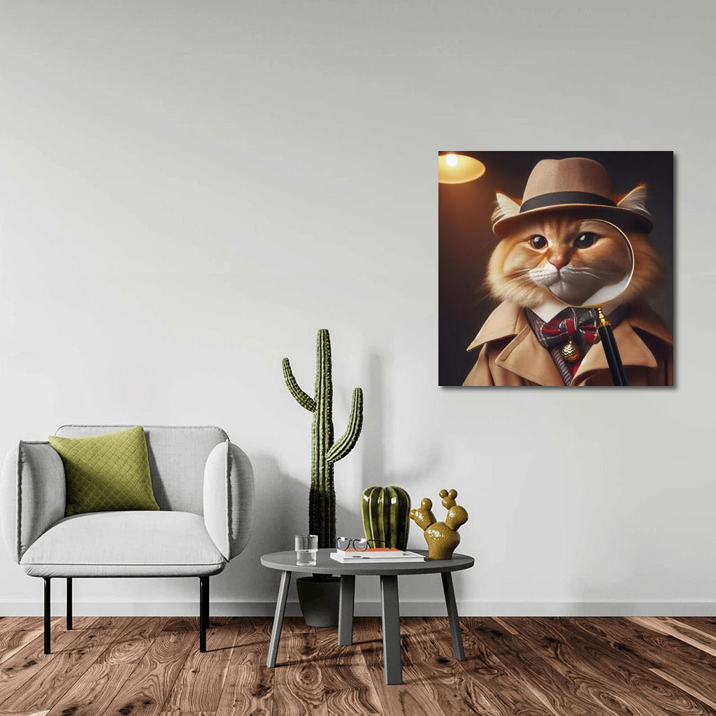 Cat Detective in a Hat: Secrets Under a Magnifying Glass