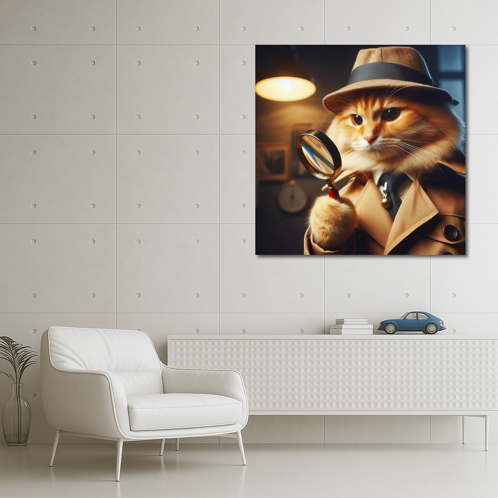 Mysterious Detective: Fluffy Cat in the Mystical World