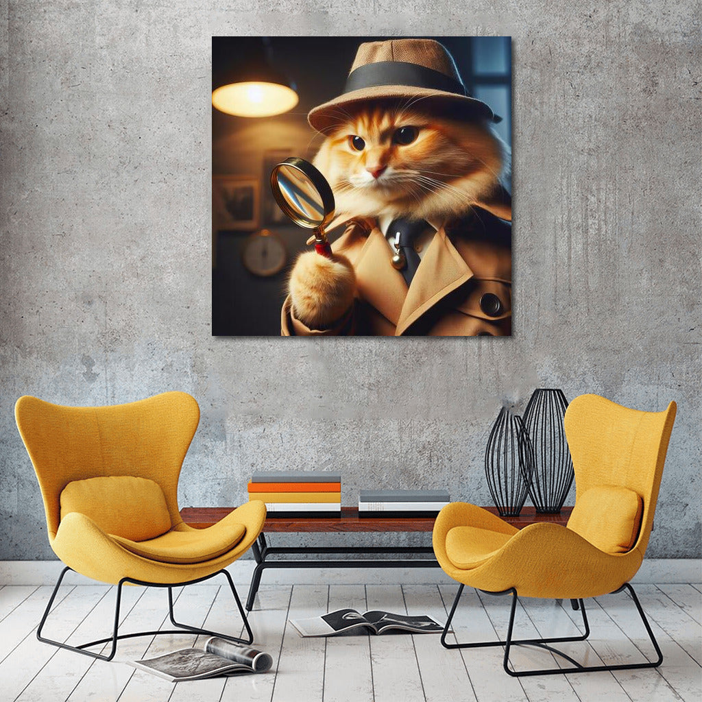 Mysterious Detective: Fluffy Cat in the Mystical World