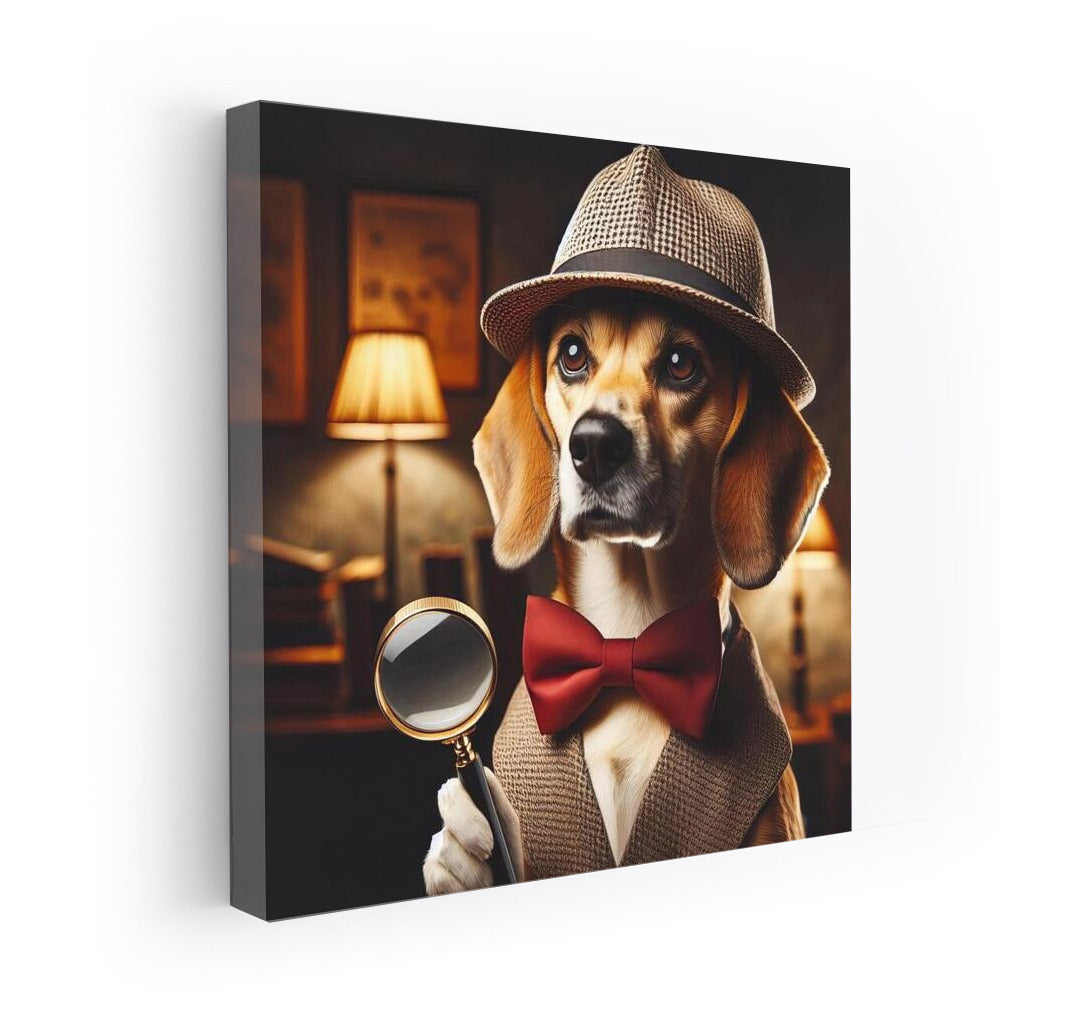 Sherlock Wormtail: The Charming Detective Dog with a Magnifying Glass and a Hat