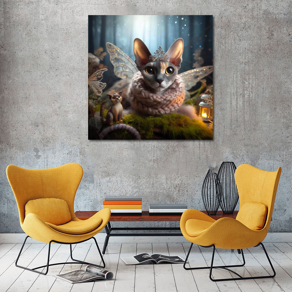 Devon Rex in the Magical Forest: A Fairytale Journey