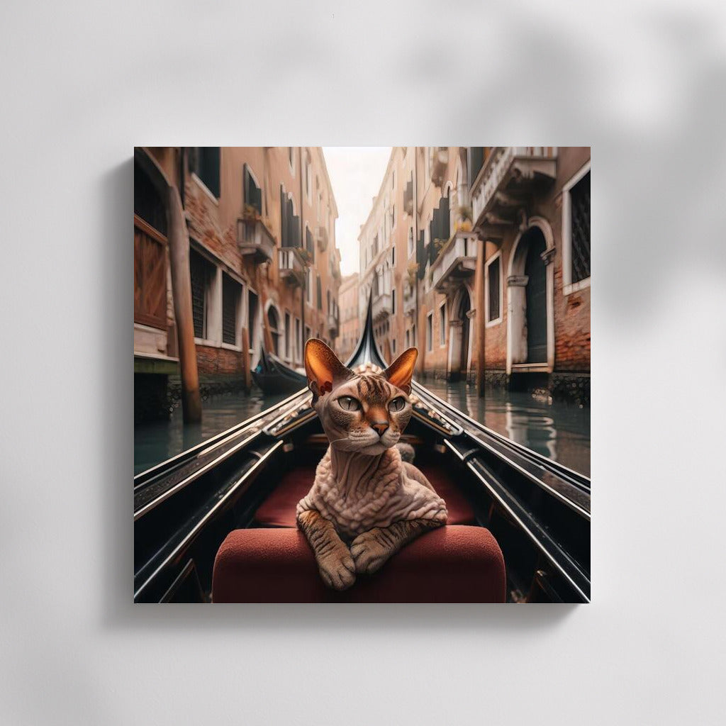 Devon Rex on a Gondola: A Venice Journey
