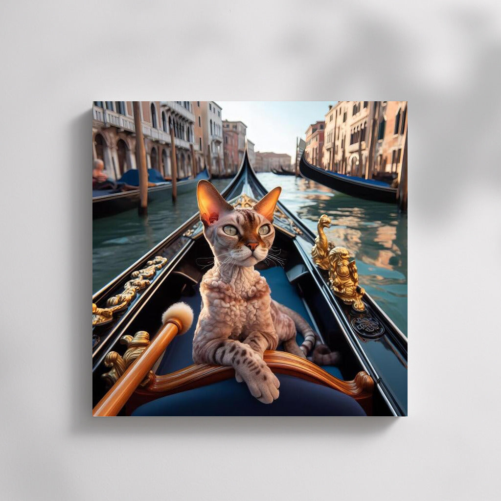 Devon Rex on a Gondola: A Venetian Idyll