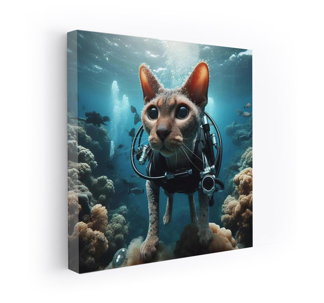 Devon Rex in the Underwater Kingdom: Cat in the Depths of the Ocean