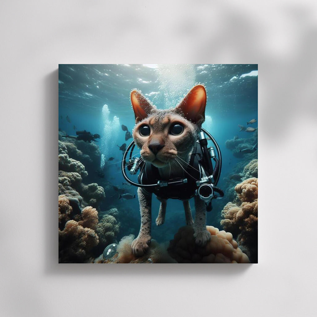 Devon Rex in the Underwater Kingdom: Cat in the Depths of the Ocean
