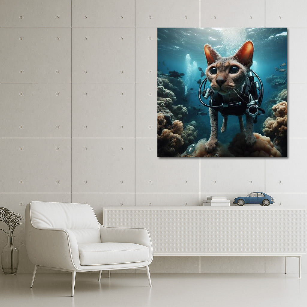 Devon Rex in the Underwater Kingdom: Cat in the Depths of the Ocean