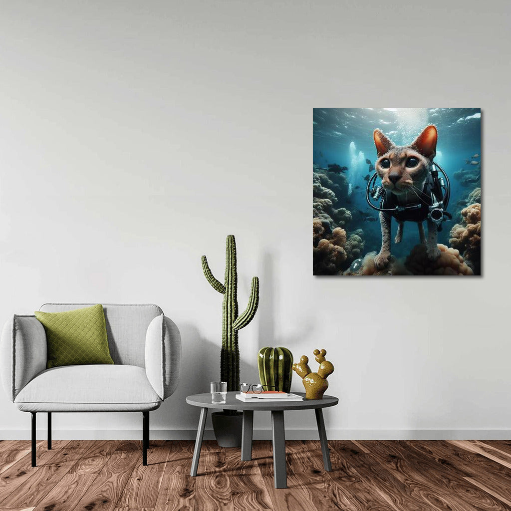Devon Rex in the Underwater Kingdom: Cat in the Depths of the Ocean