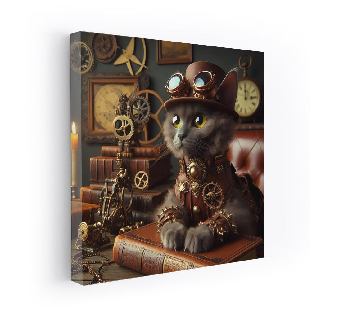 Steampunk Adventure with Devon Rex Cat: Clocks and Gears