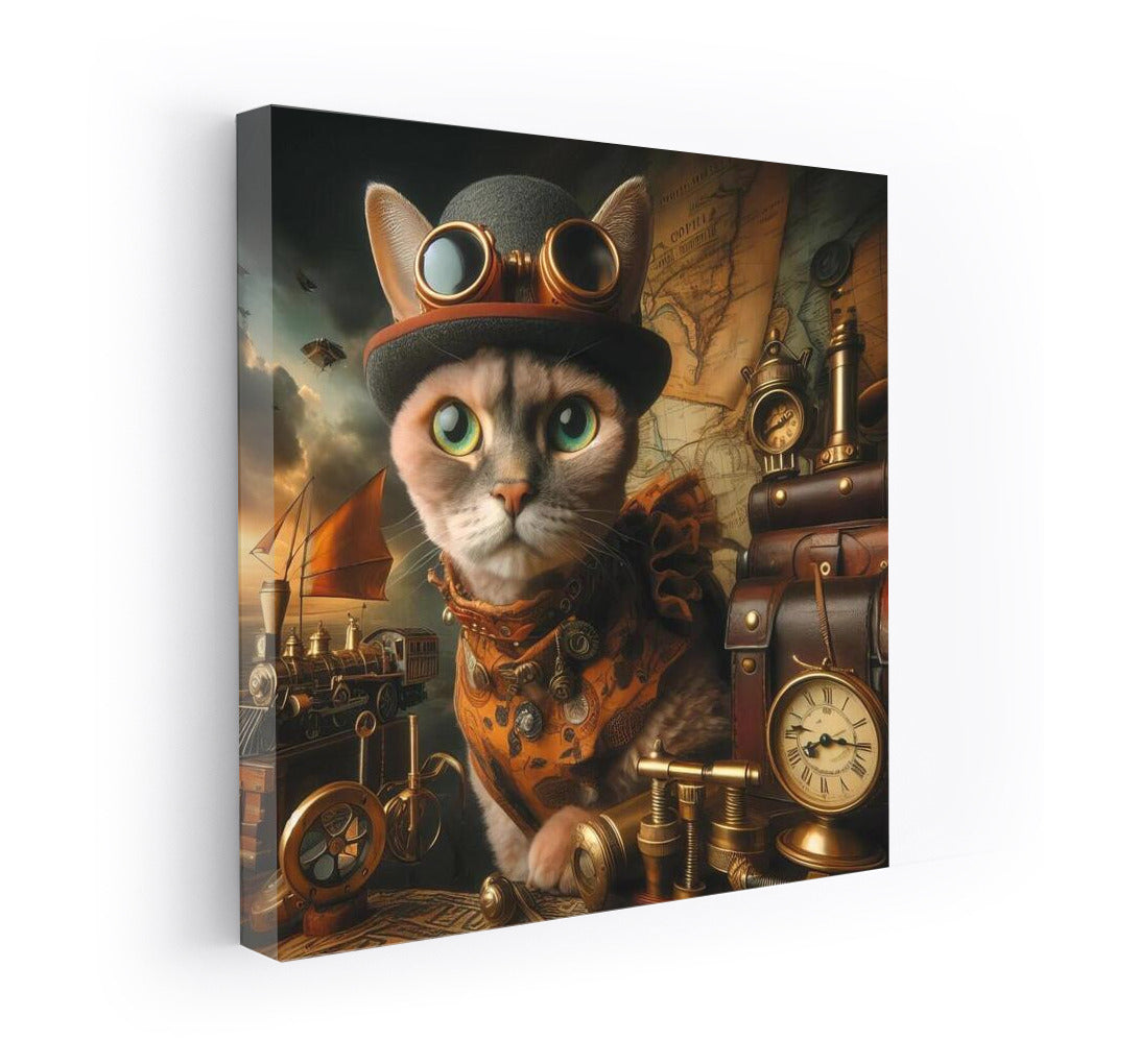 Steampunk Adventure with Devon Rex Cat: The Riddle of Time