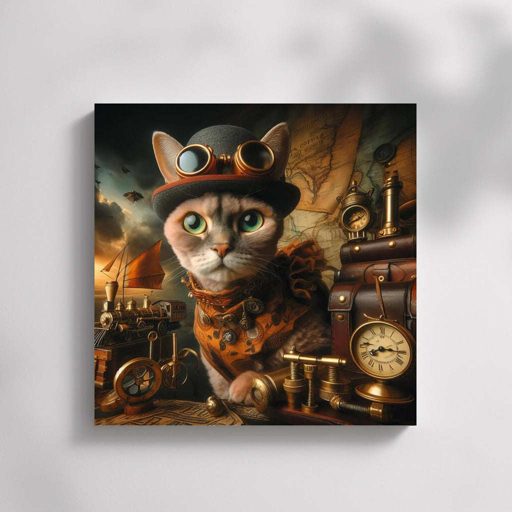 Steampunk Adventure with Devon Rex Cat: The Riddle of Time