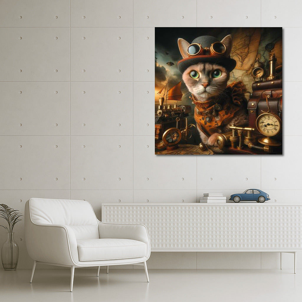 Steampunk Adventure with Devon Rex Cat: The Riddle of Time