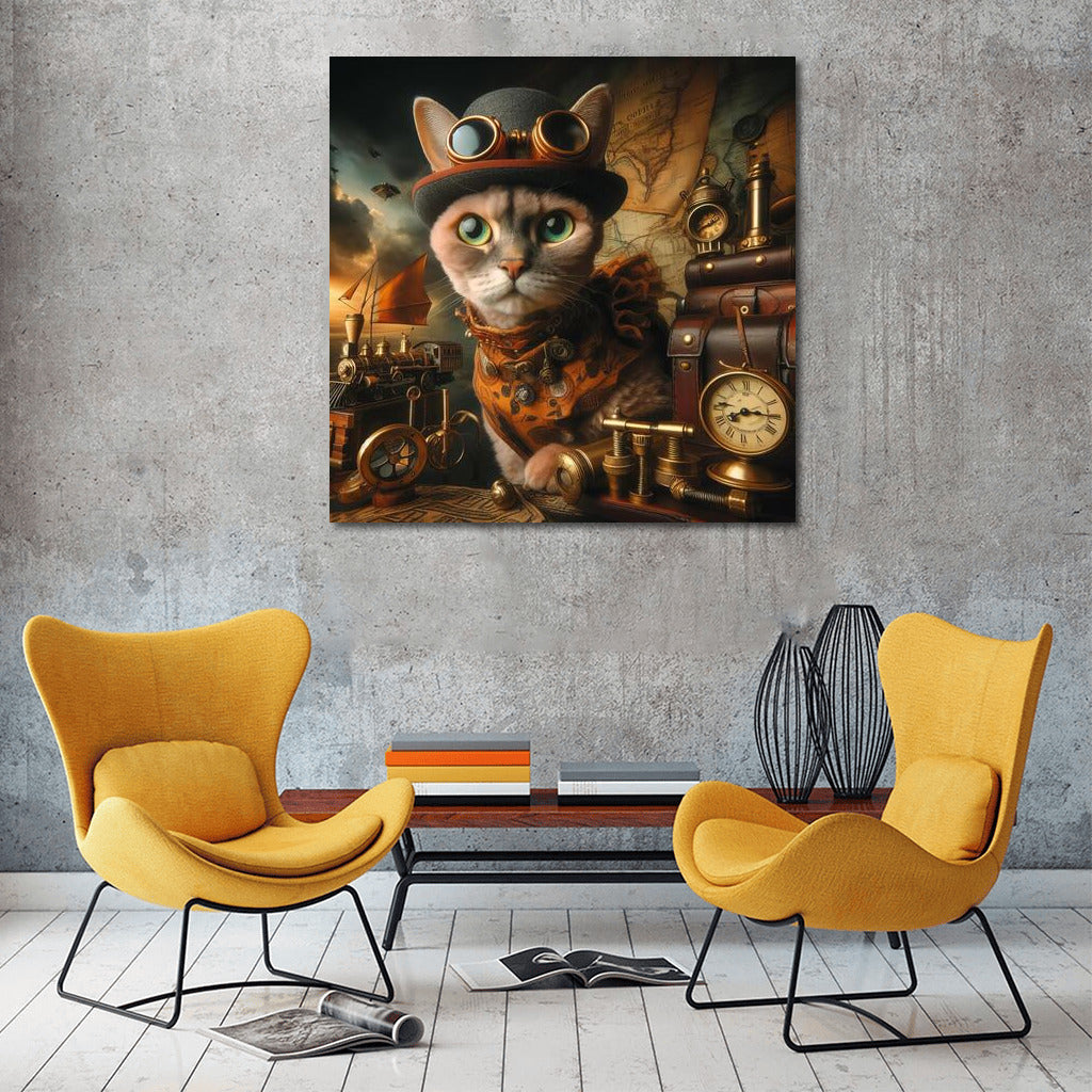Steampunk Adventure with Devon Rex Cat: The Riddle of Time