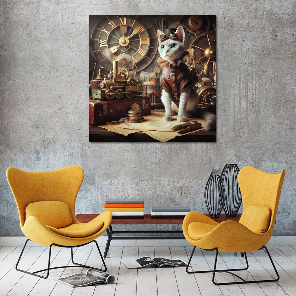 Devon Rex in the Steampunk World: A Cat Among the Gears and Steam Mechanisms