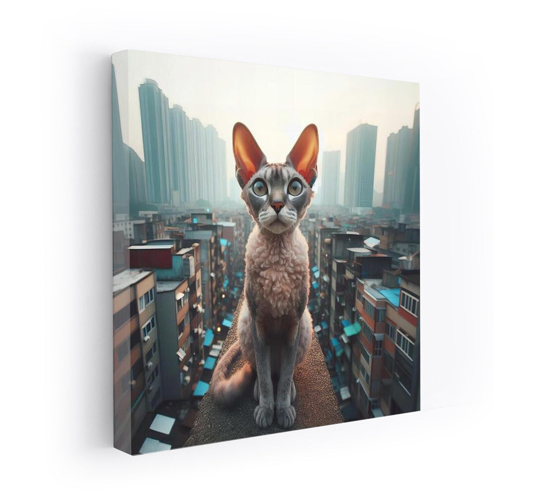 Devon Rex on the roof of a metropolis: Urban magic in your interior