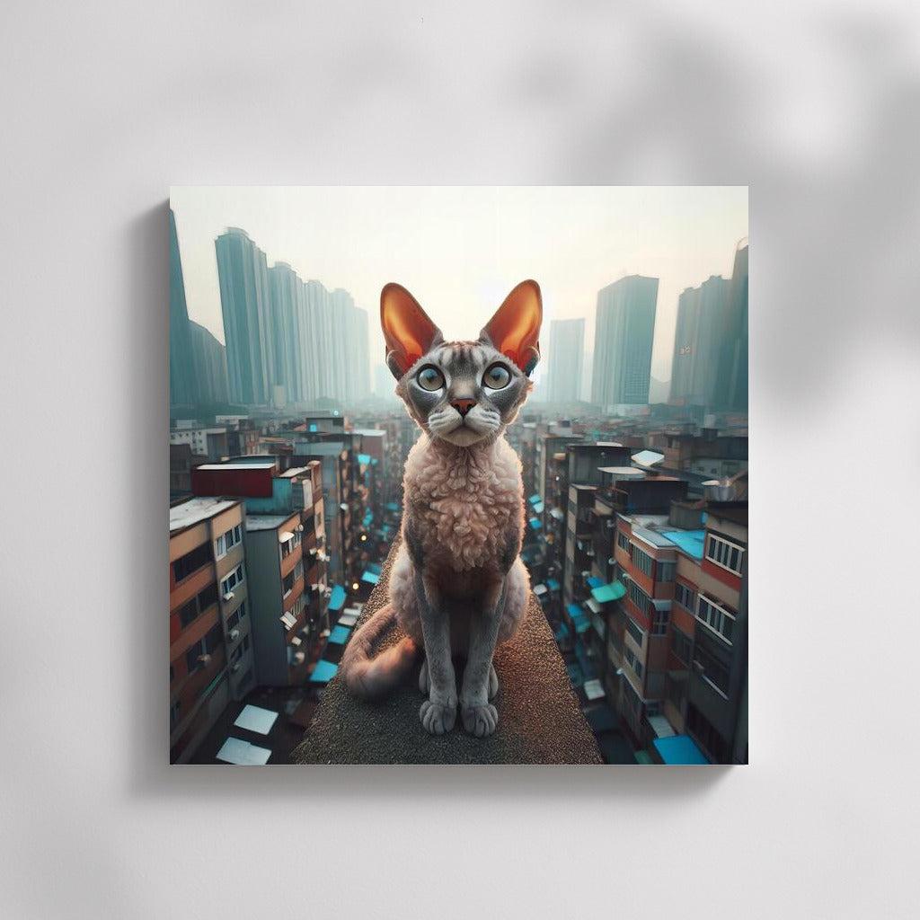 Devon Rex on the roof of a metropolis: Urban magic in your interior