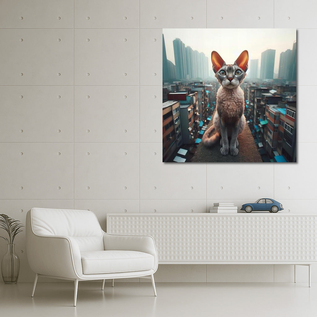Devon Rex on the roof of a metropolis: Urban magic in your interior