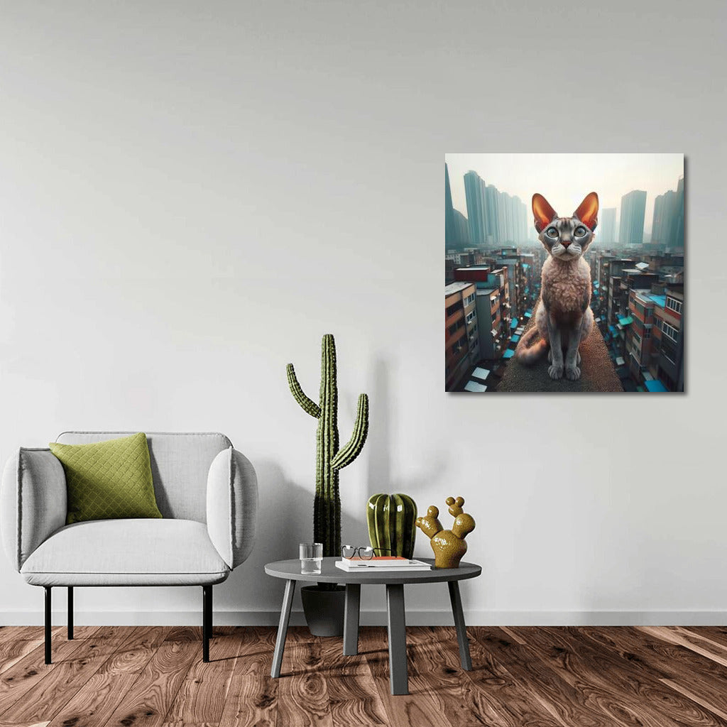 Devon Rex on the roof of a metropolis: Urban magic in your interior