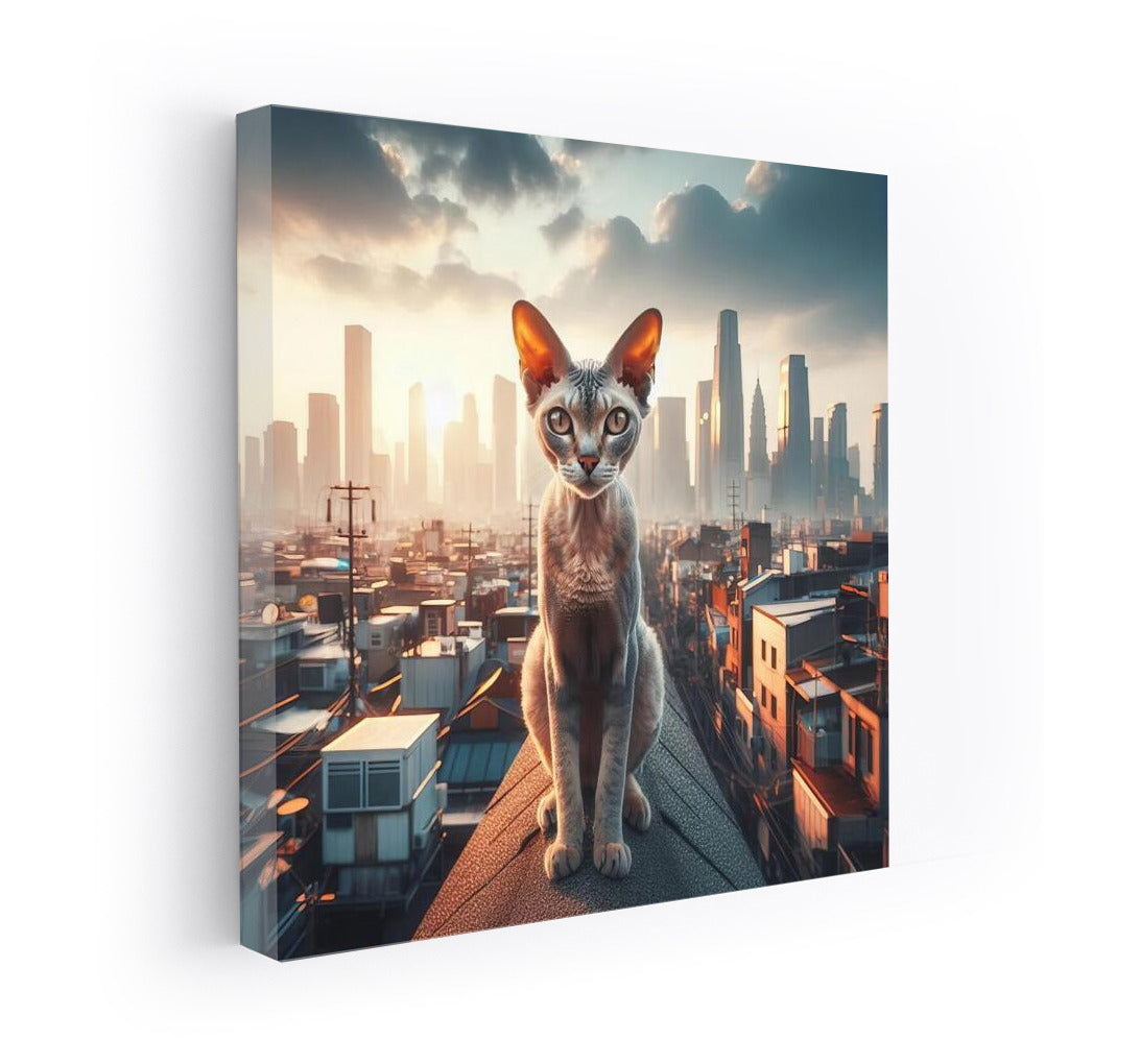 Devon Rex on City Rooftops: Adventure and Freedom in the Interior