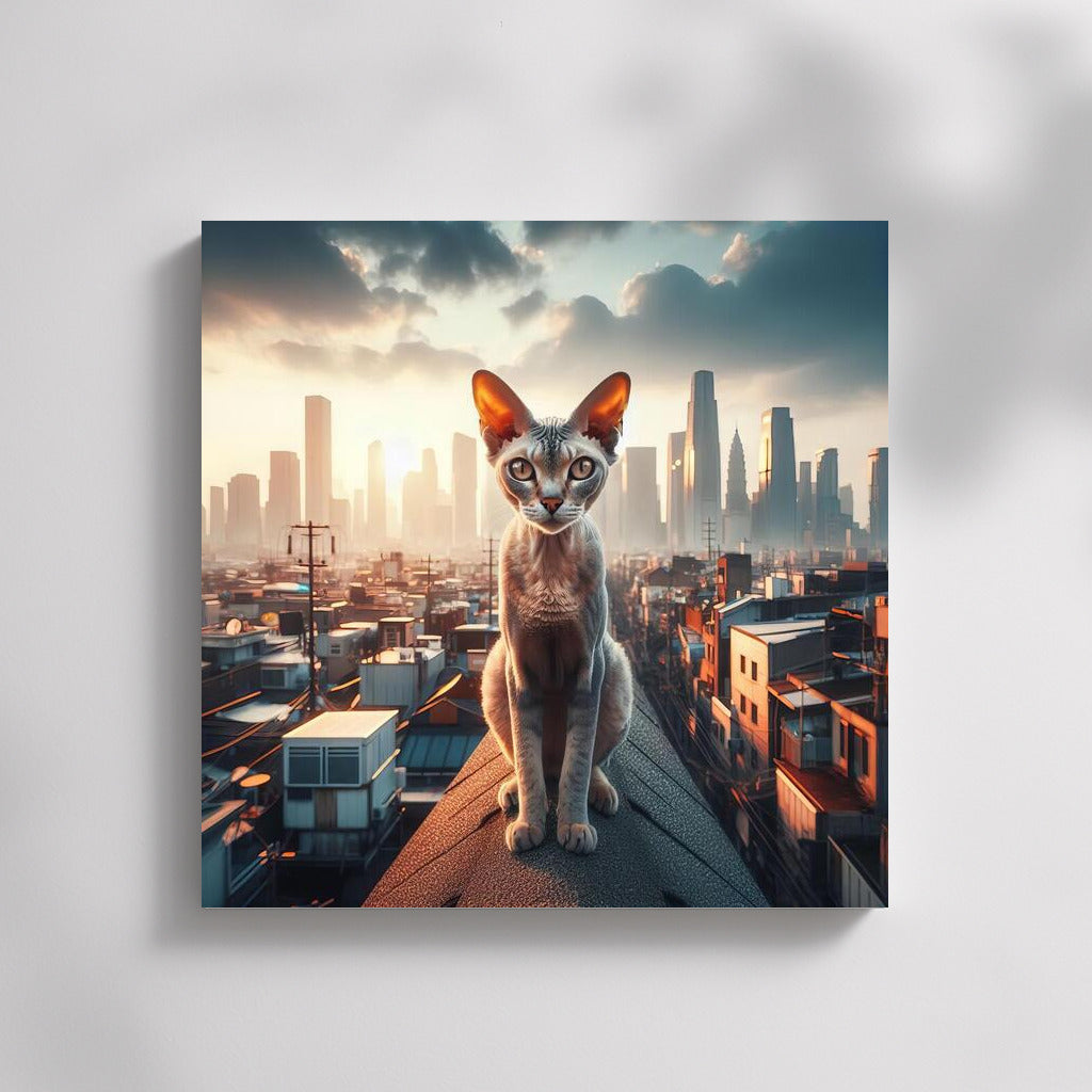 Devon Rex on City Rooftops: Adventure and Freedom in the Interior