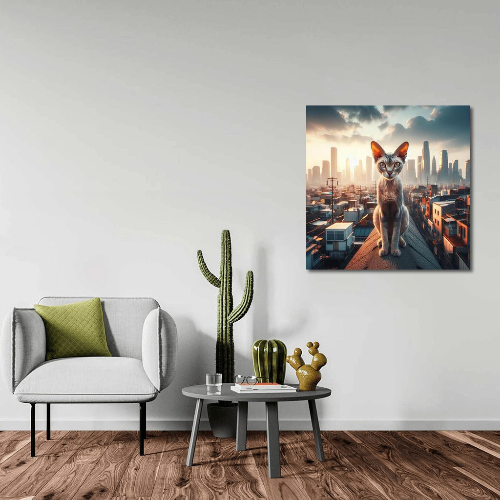 Devon Rex on City Rooftops: Adventure and Freedom in the Interior