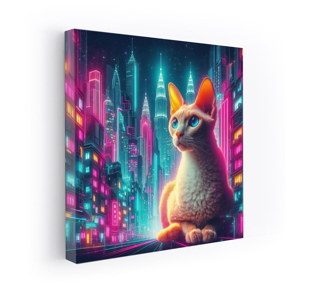 Devon Rex in Neon City: Grace and Magic