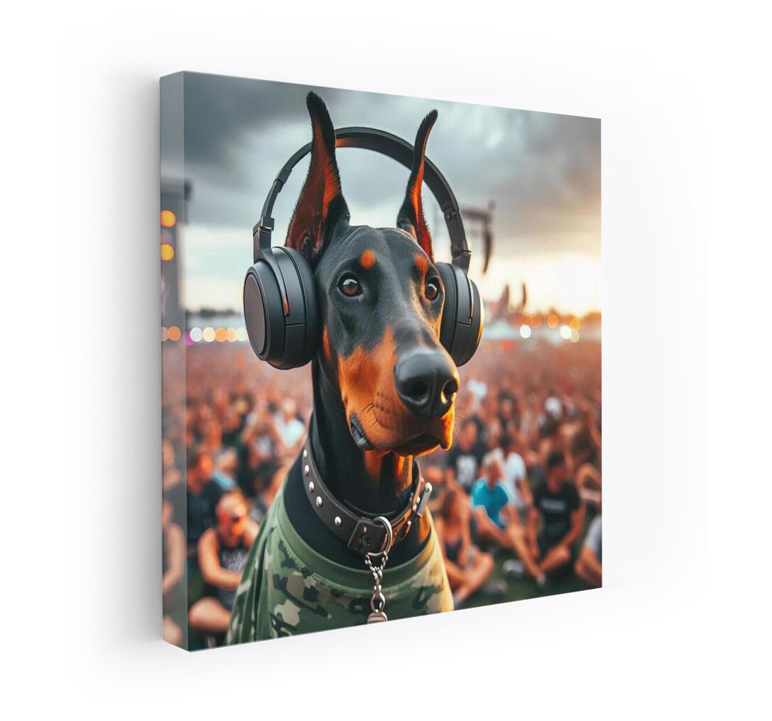 Doberman at the Festival: Music and Style in Headphones