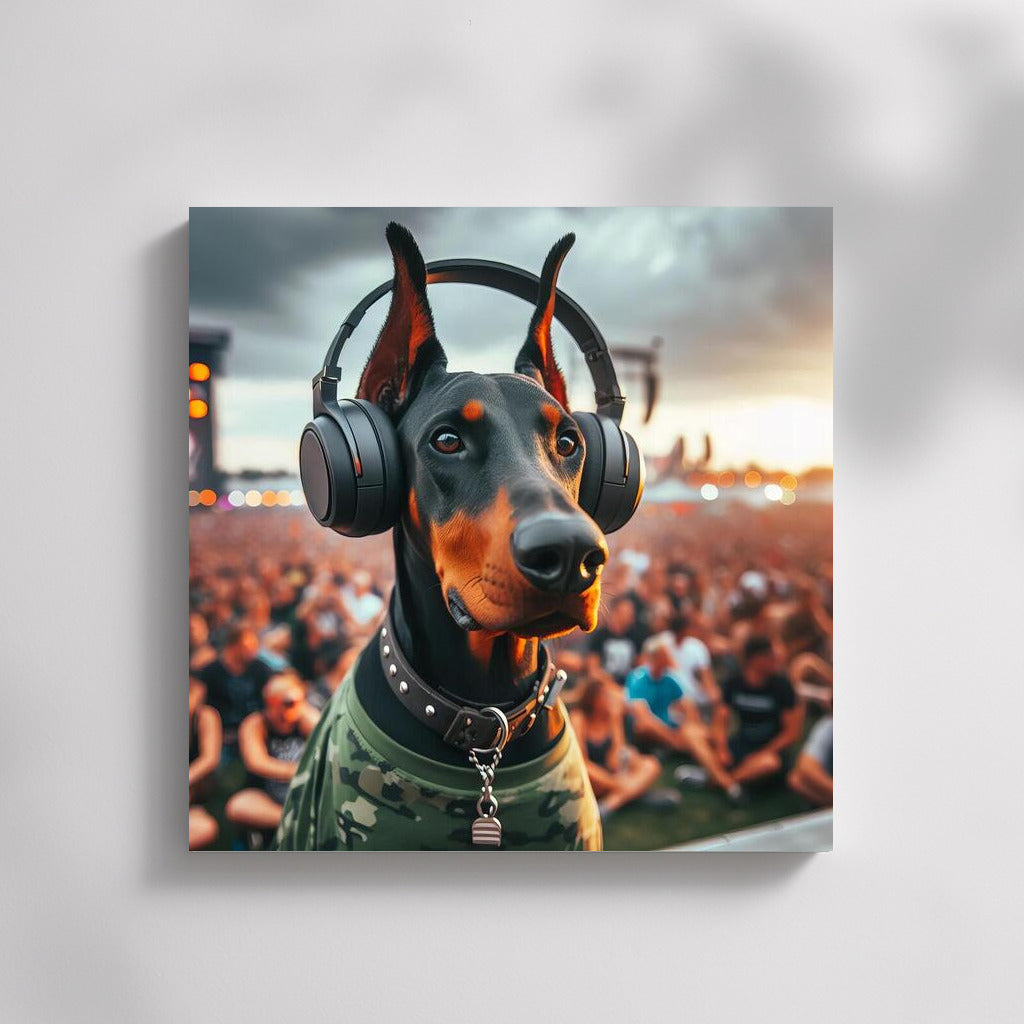 Doberman at the Festival: Music and Style in Headphones