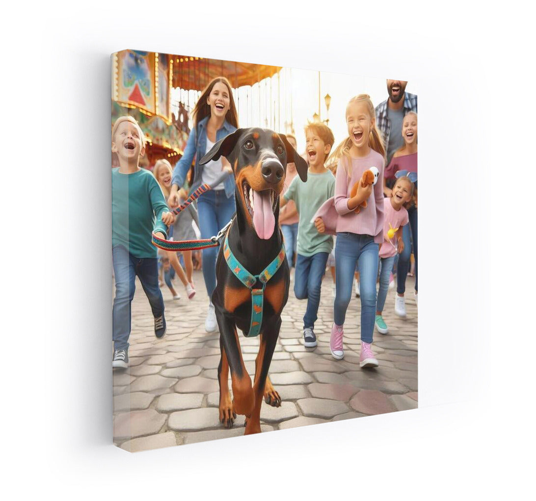 Doberman in the Amusement Park: An Unforgettable Adventure on Your Walls