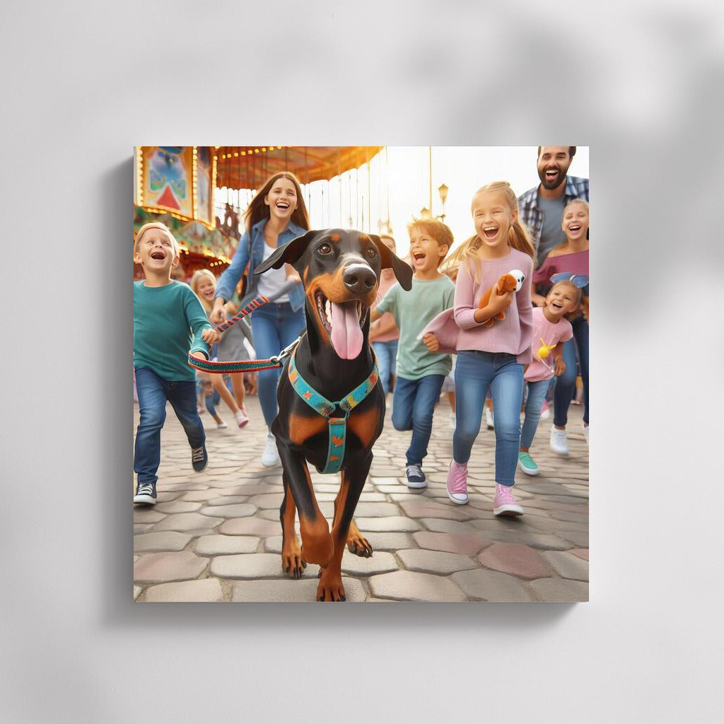 Doberman in the Amusement Park: An Unforgettable Adventure on Your Walls