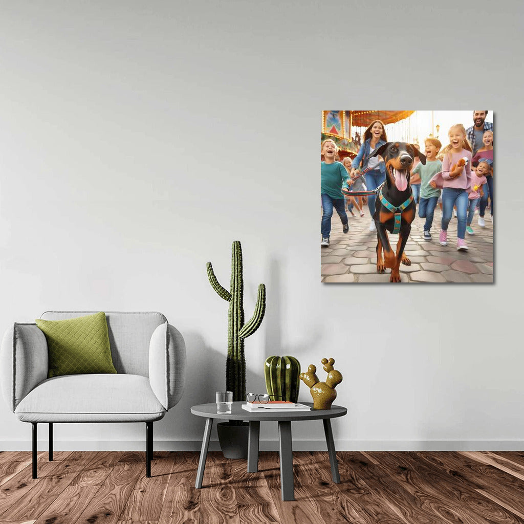 Doberman in the Amusement Park: An Unforgettable Adventure on Your Walls