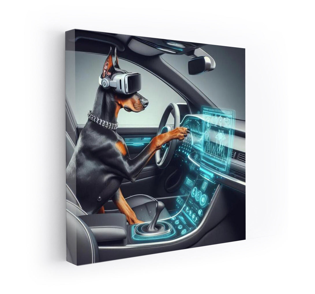 Doberman in the Car of the Future: Style and Futurism on Your Wall