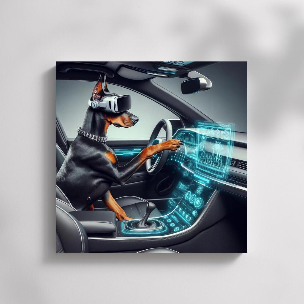 Doberman in the Car of the Future: Style and Futurism on Your Wall
