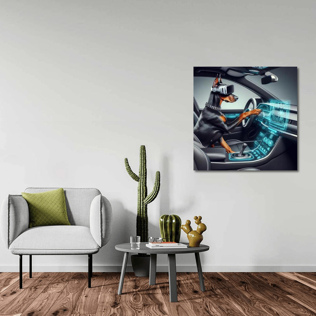 Doberman in the Car of the Future: Style and Futurism on Your Wall