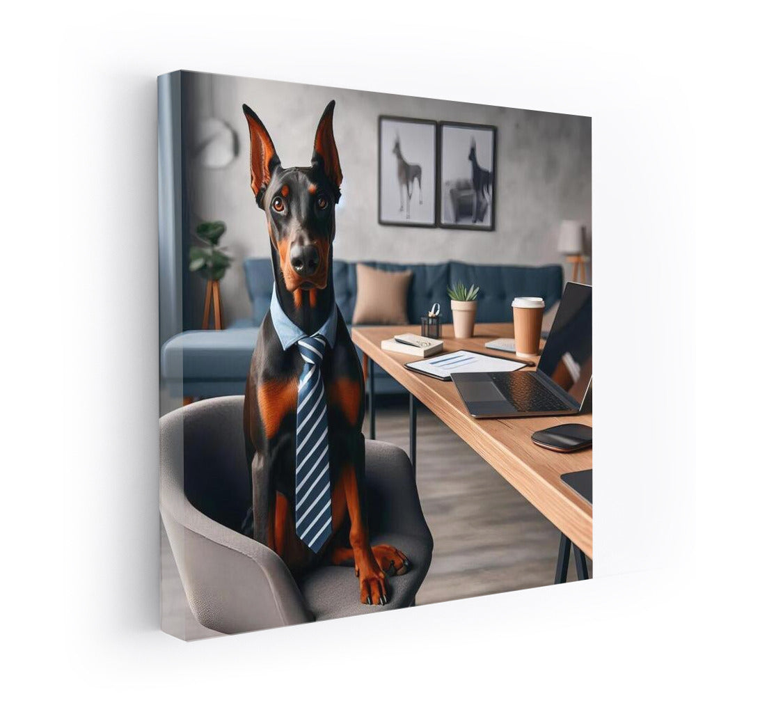 Doberman in the Office: Elegance and Style