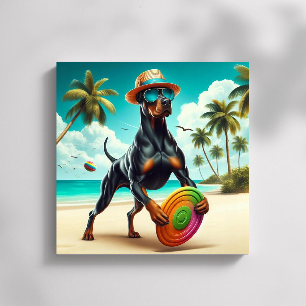 Doberman on a Tropical Beach: Style and Charm for the Interior