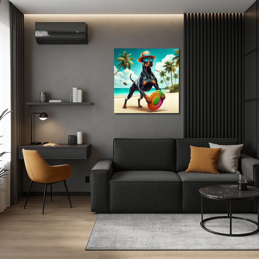 Doberman on a Tropical Beach: Style and Charm for the Interior