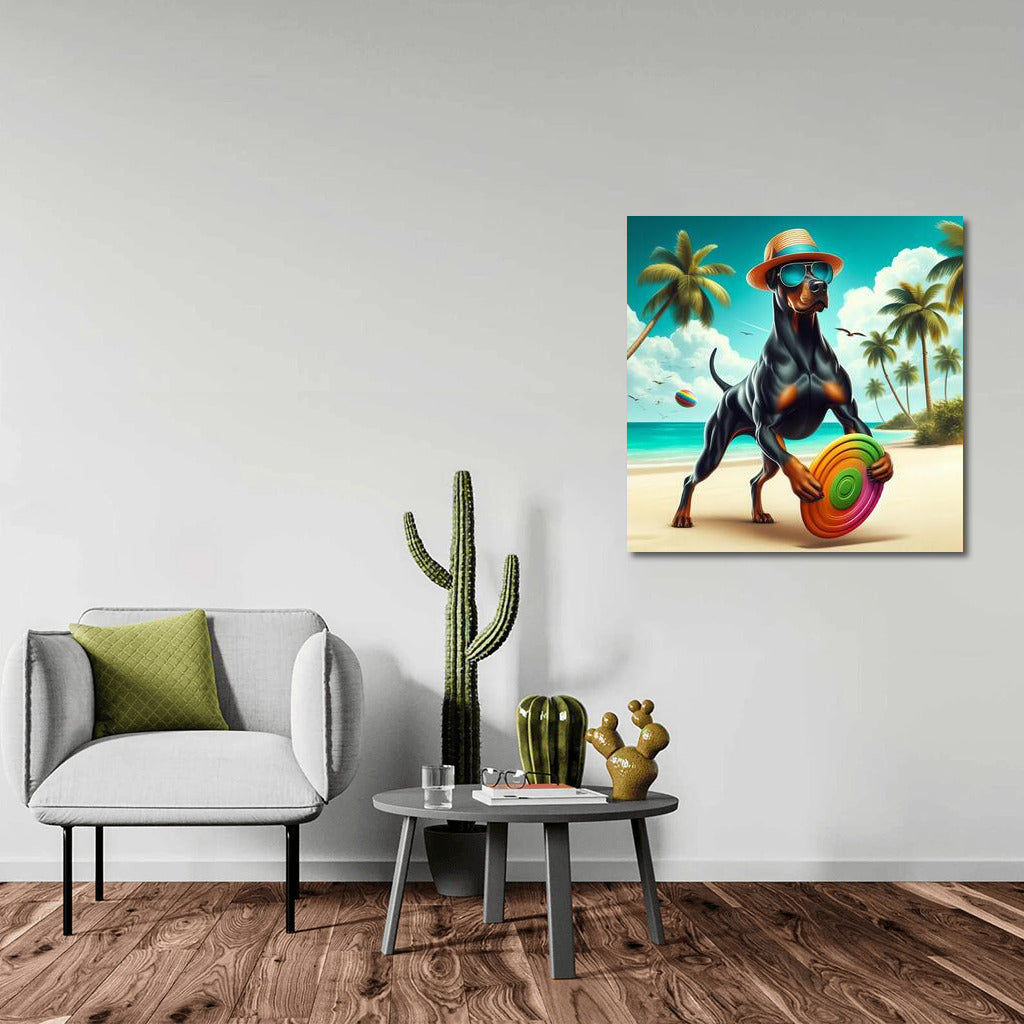 Doberman on a Tropical Beach: Style and Charm for the Interior