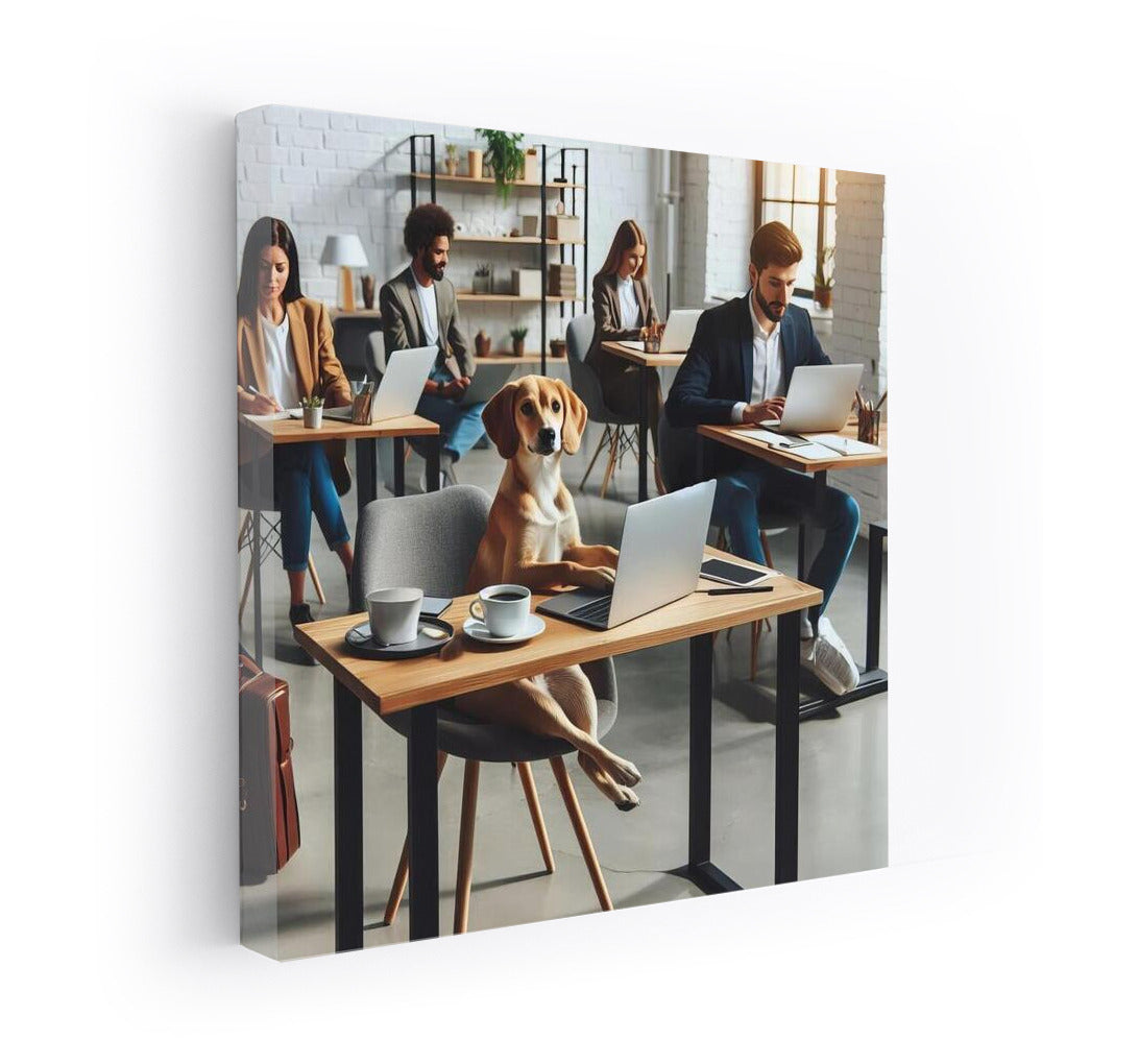 Creative Bulldog in Coworking: Inspiration on the Wall