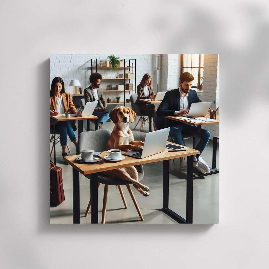 Creative Bulldog in Coworking: Inspiration on the Wall