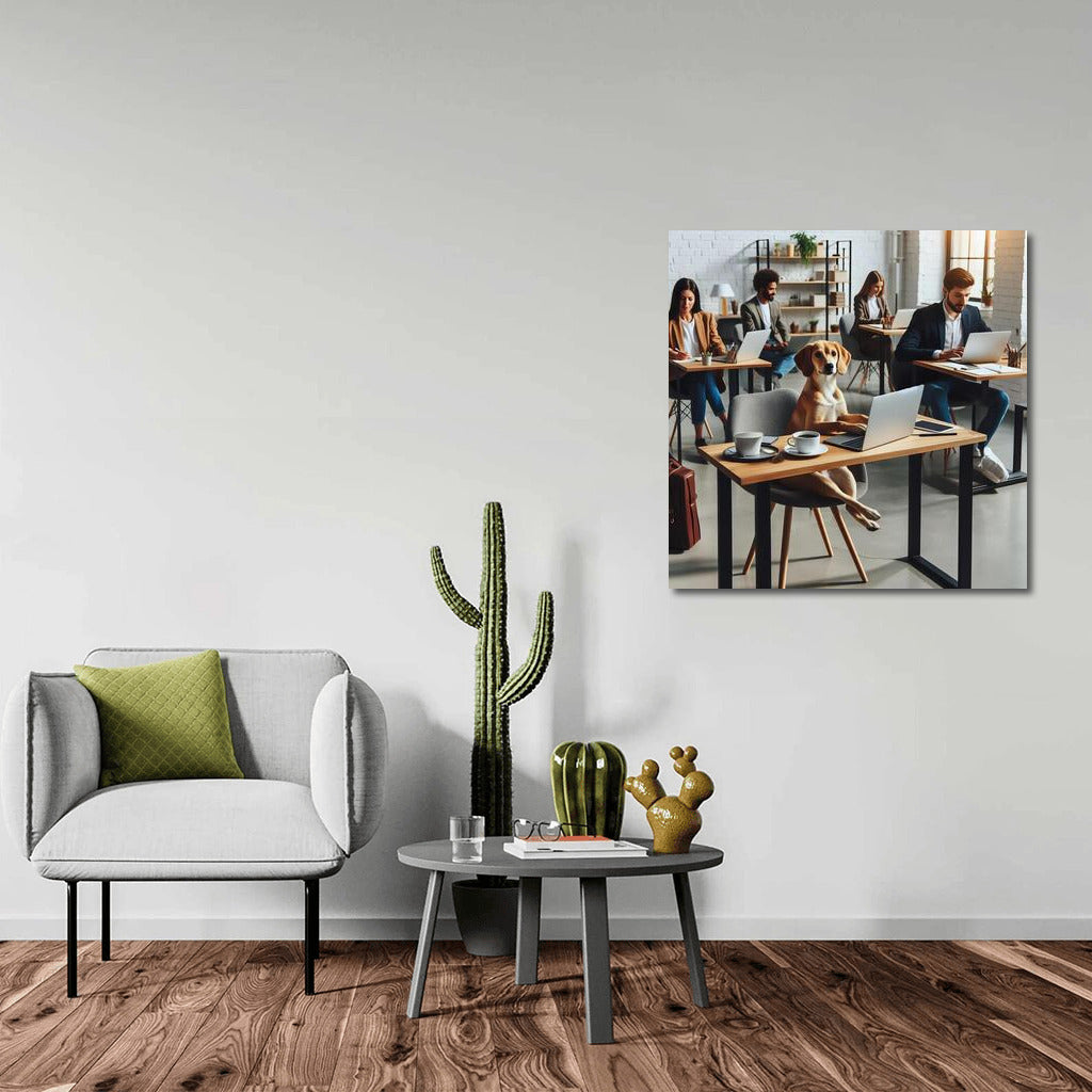 Creative Bulldog in Coworking: Inspiration on the Wall