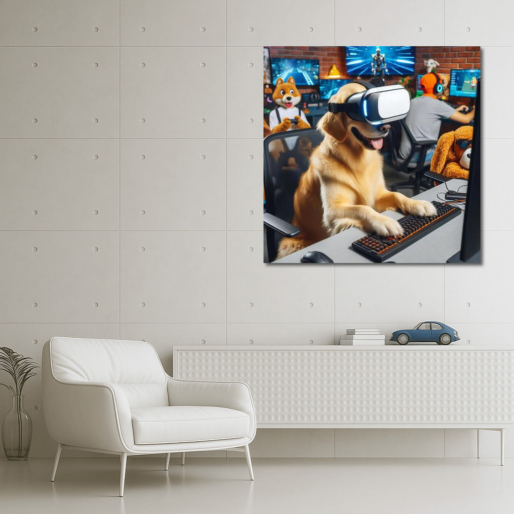 Cyber Cafe for Dogs: A Virtual World of Bright Colors