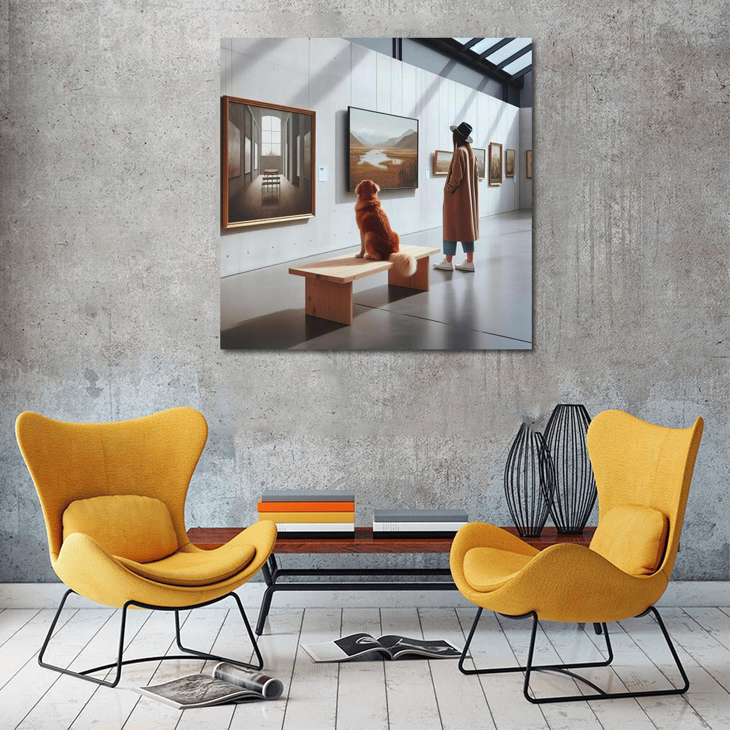 Gallery of Living Canvases: Dog and Man in the World of Art