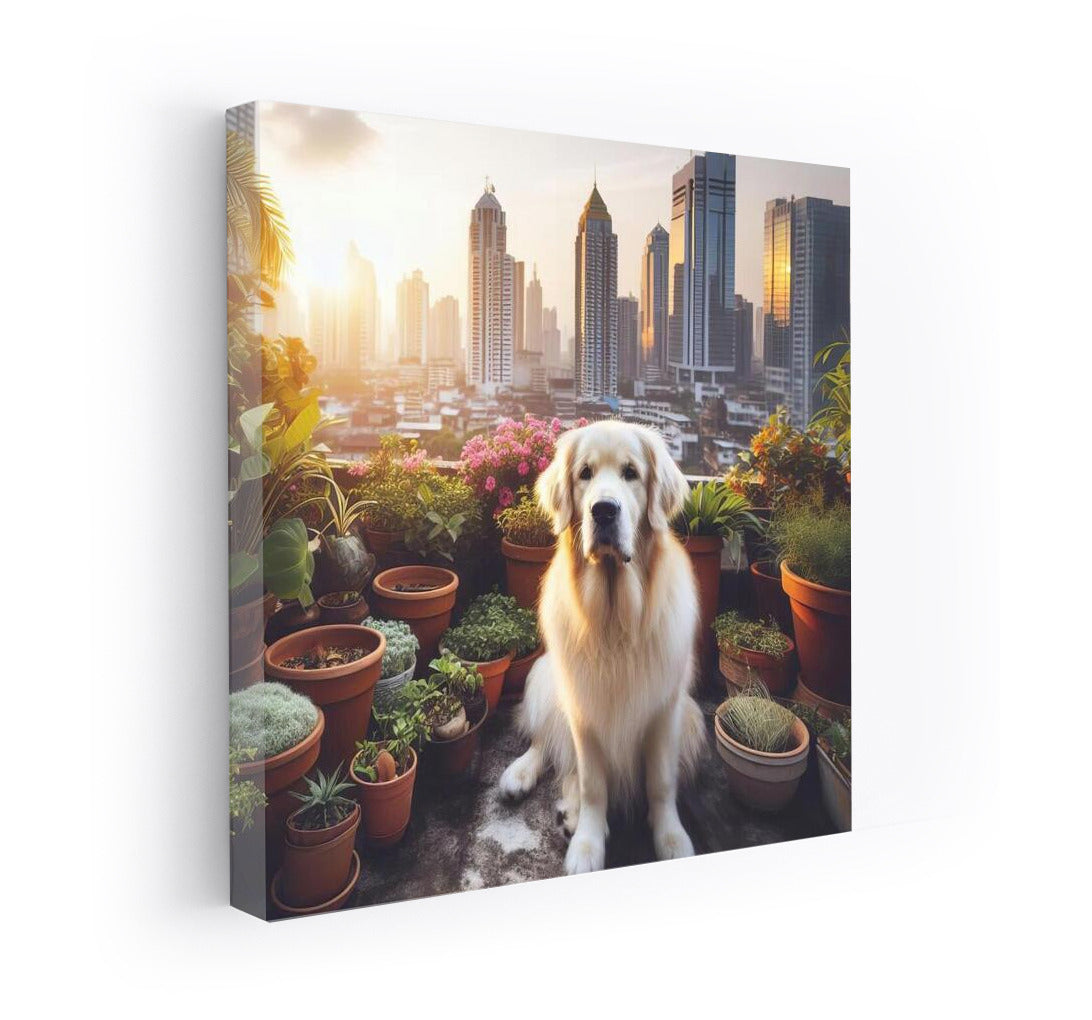Majestic Dog in Urban Garden: Dog in Urban Rooftop 3